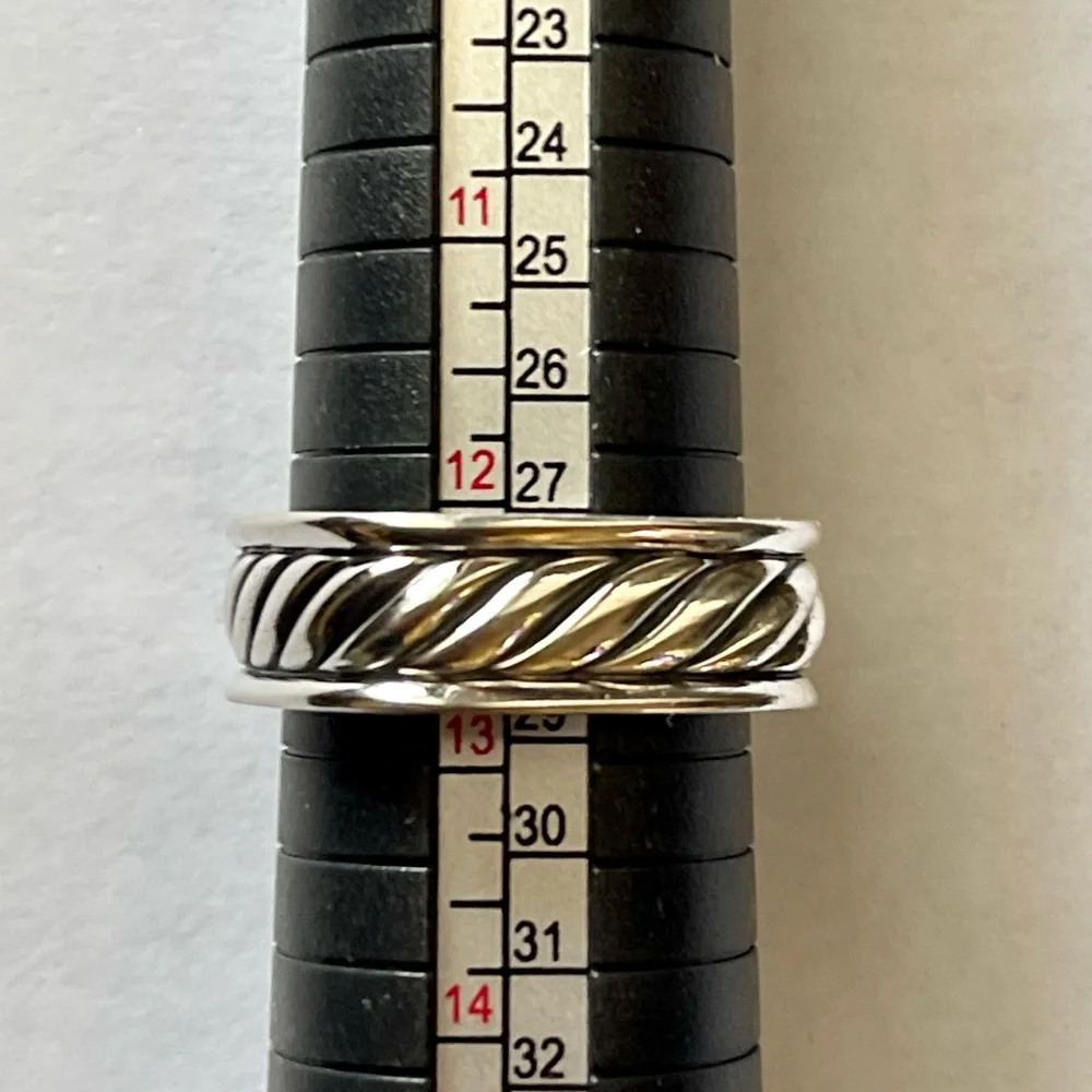 David Yurman Cable Sculpture Square Band Ring, Sterling Silver Size 12.5